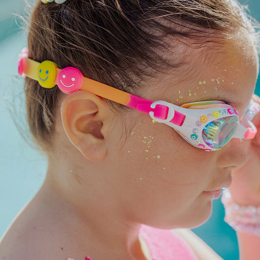 Positively Pink Smile Girl Kids' Swim Goggles