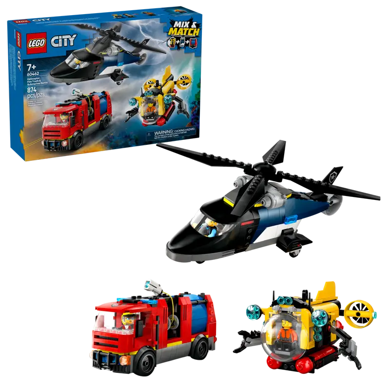 60462 Helicopter, Fire Truck & Submarine Remix