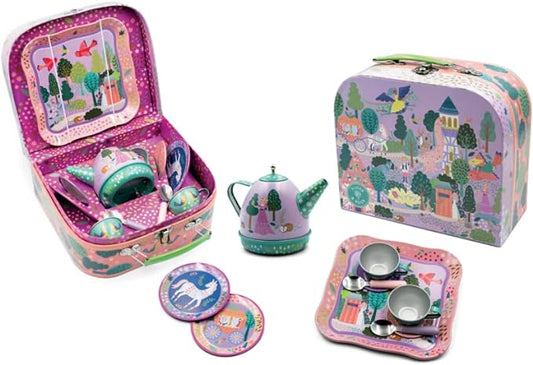 Fairy Tale Musical Kids Tin Tea Set, 11 Piece Set