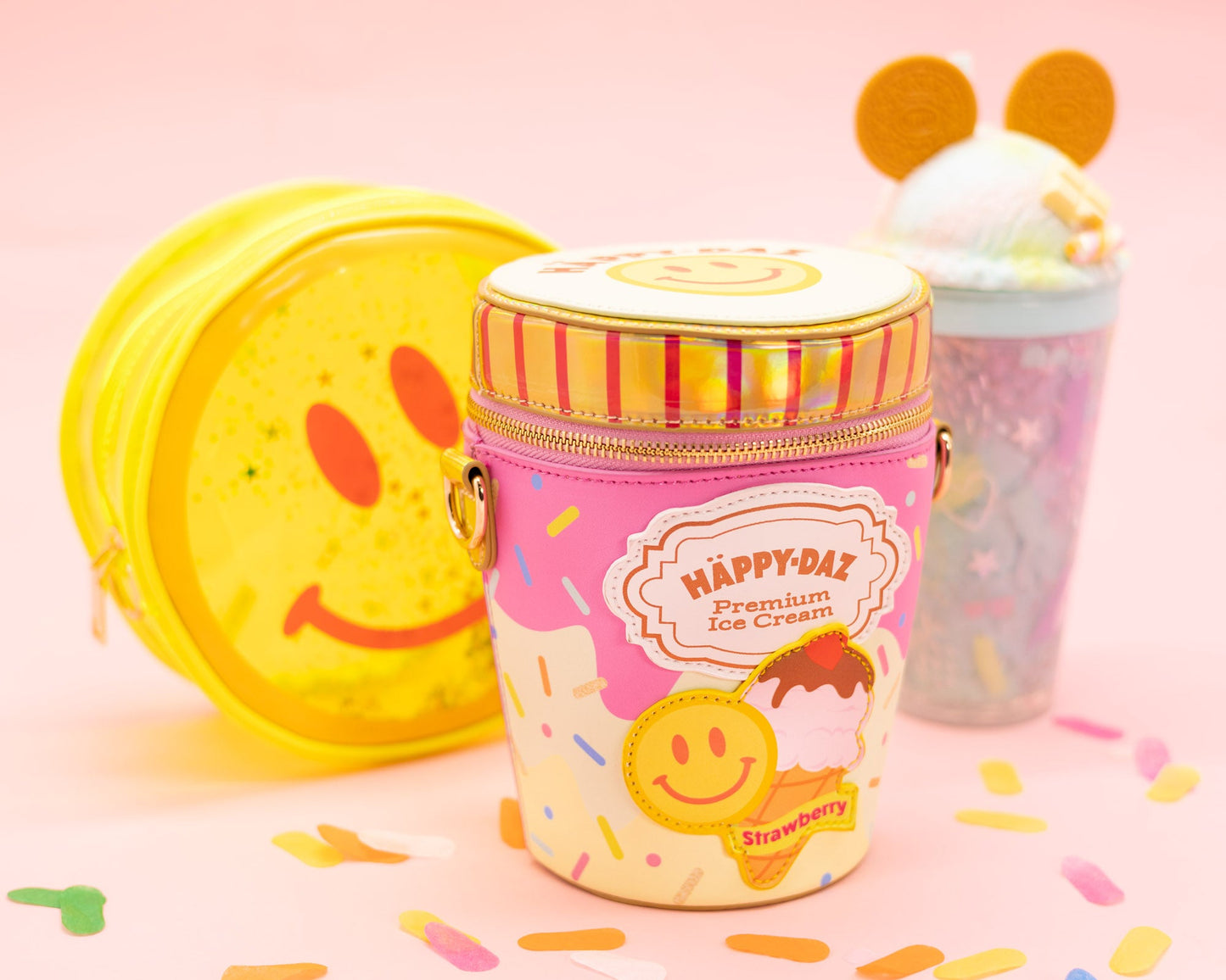 Happy Daz Ice Cream Tub Handbag - Strawberry