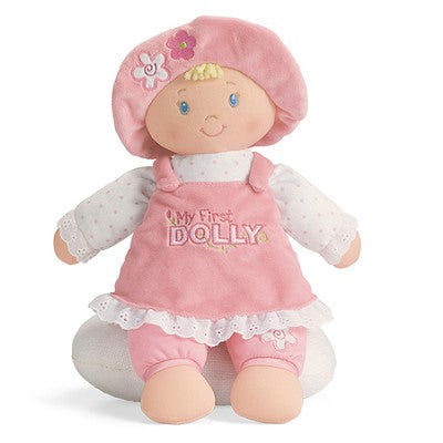 MY FIRST DOLLY, PINK/WHITE DRESS, 13 IN