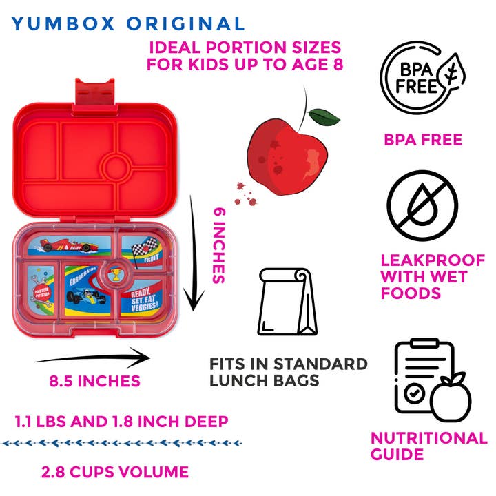 Leakproof Bento Box For Kids - Yumbox Original Roar Red