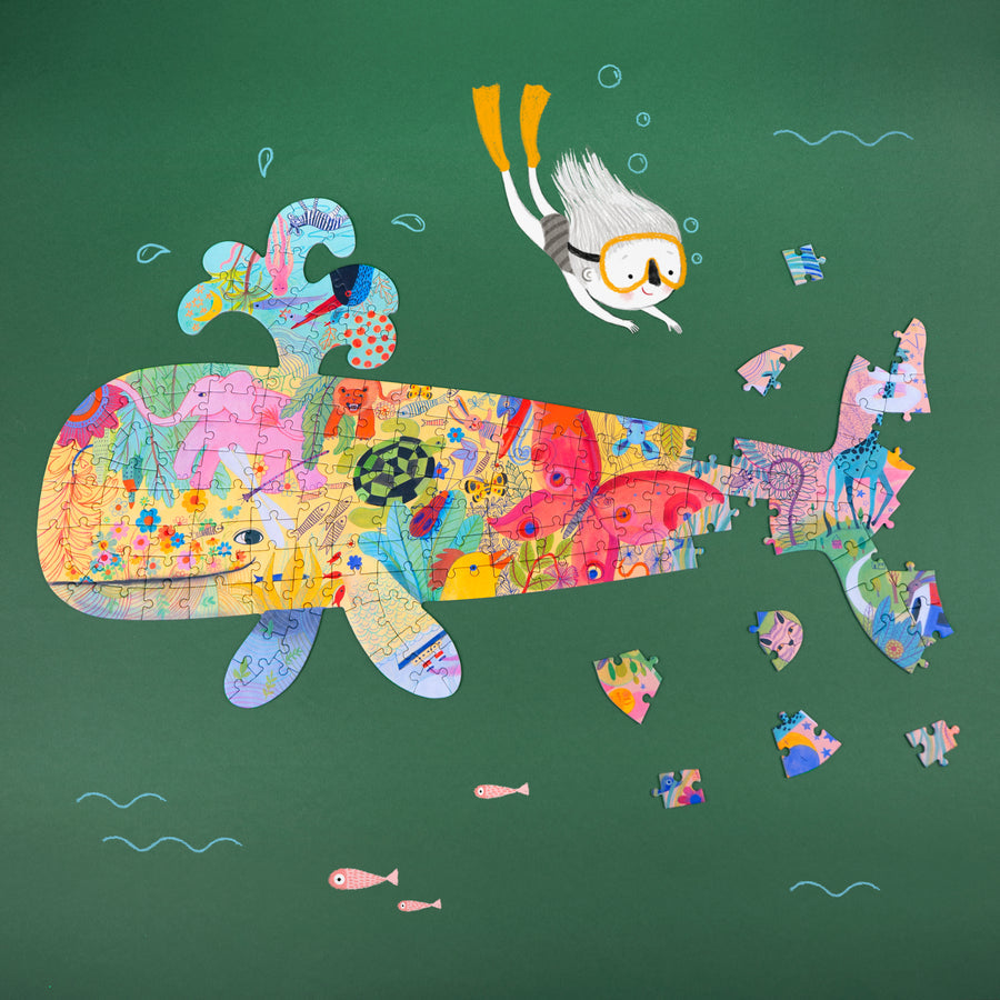 Whale 150pc Puzz'Art Shaped Jigsaw Puzzle + Poster