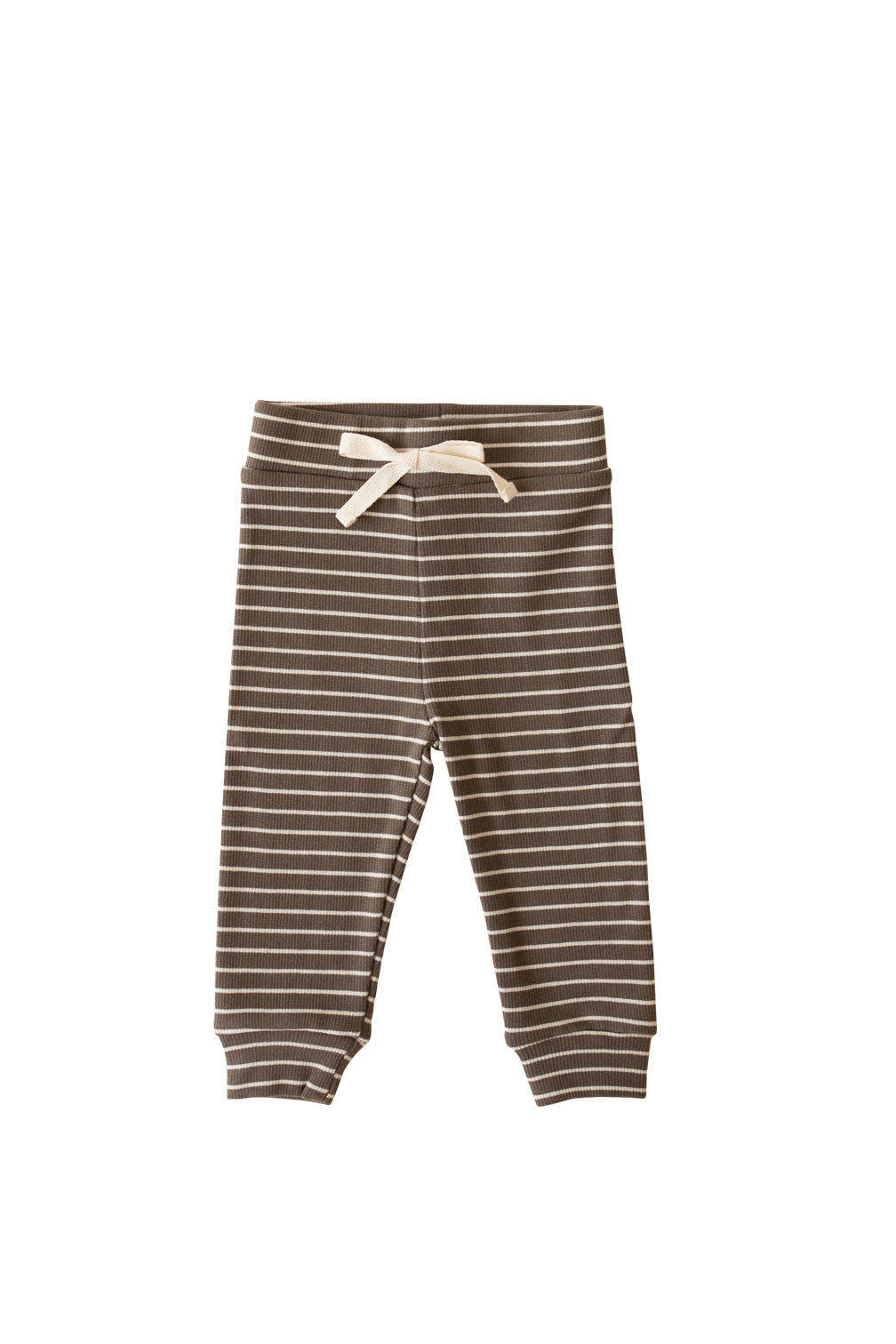 Organic Cotton Fine Rib Leo Pant - Canteen Mini Stripe