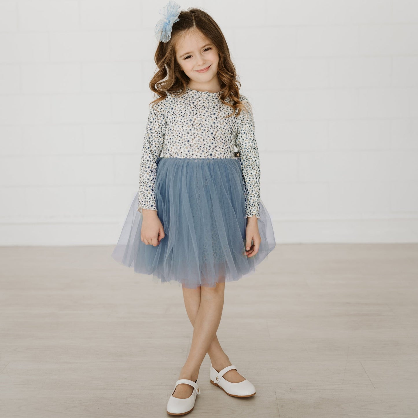 VINTAGE FLOWER TUTU DRESS Blue