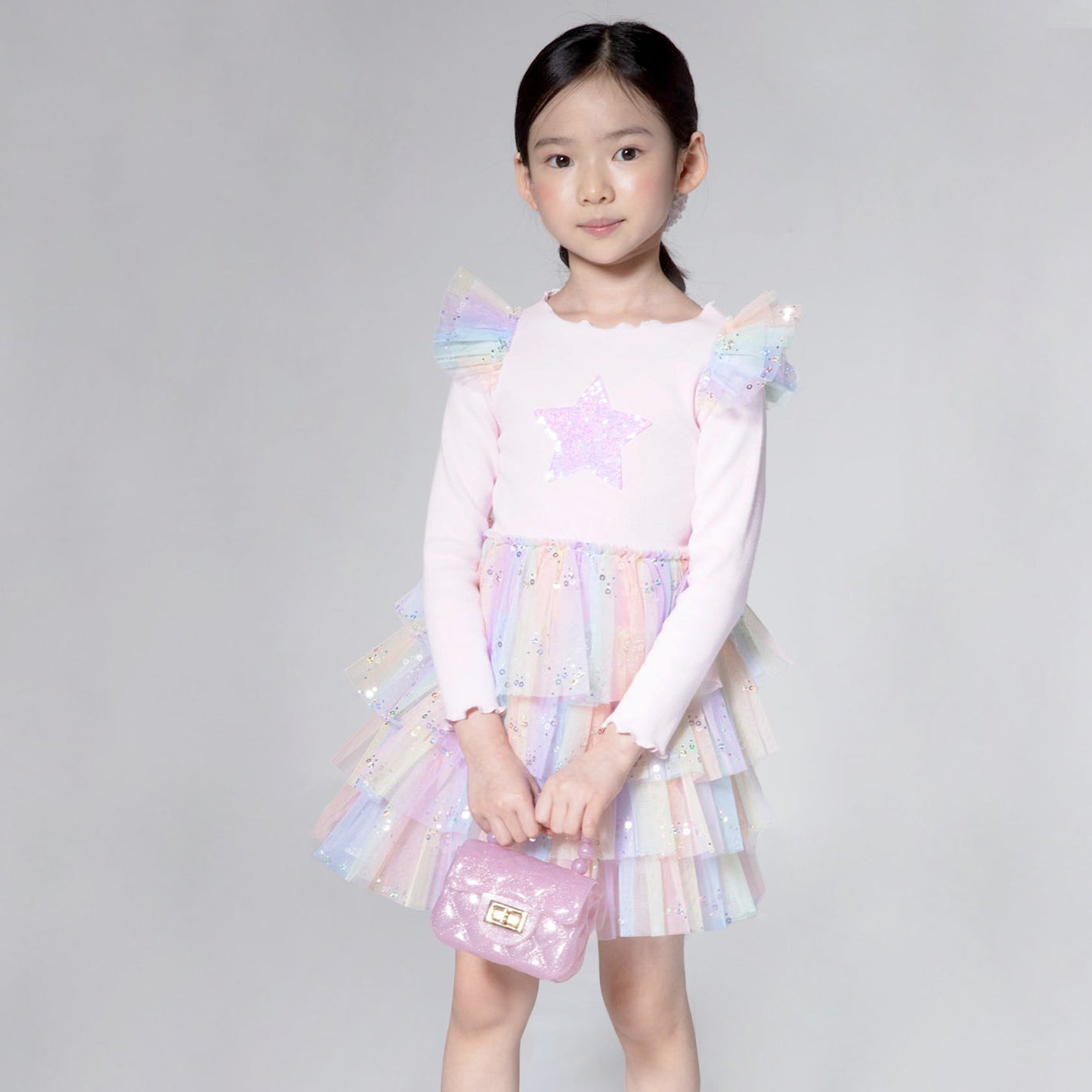 FRILL LAYERED TUTU DRESS Pink Multi 2