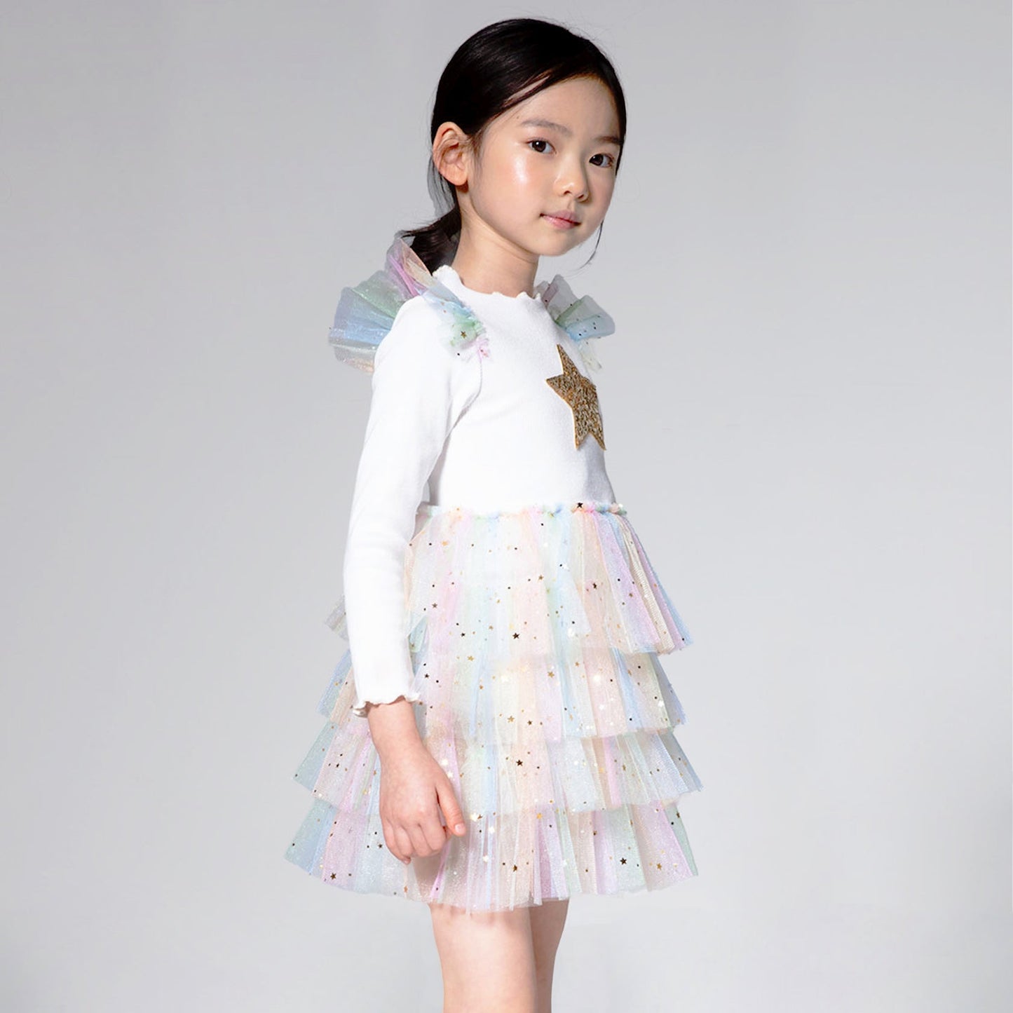 FRILL LAYERED TUTU DRESS White Multi 2