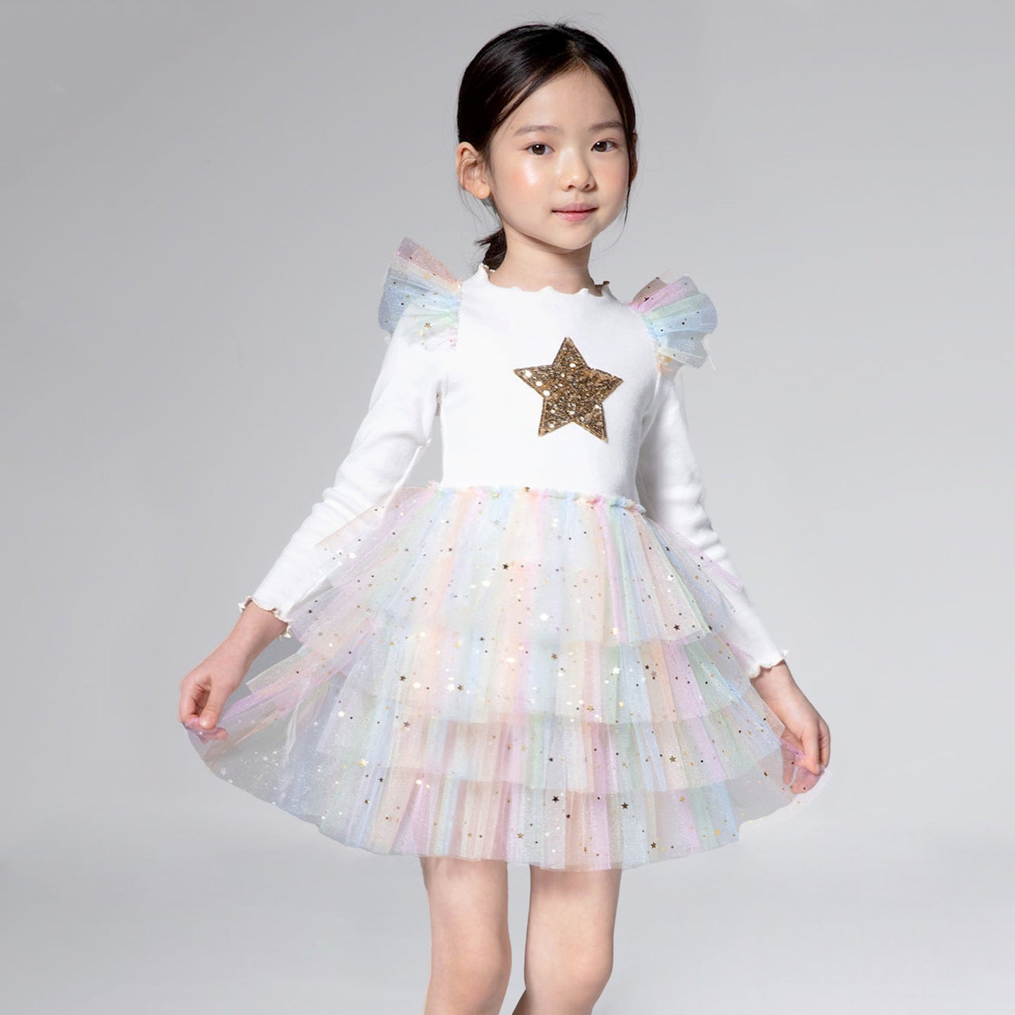 FRILL LAYERED TUTU DRESS White Multi 2