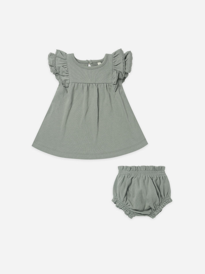 flutter dress | sea green