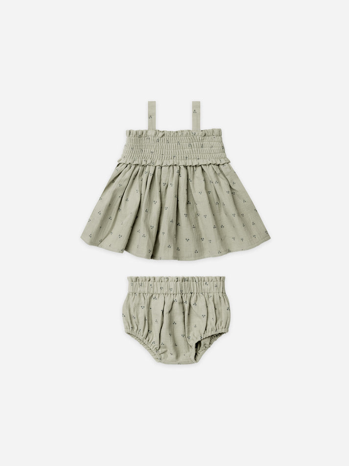 Mae Smocked Top + Bloomer Set | Dotty
