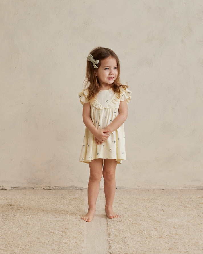 Sleeveless Ruffle V Dress | Ditsy Ocean
