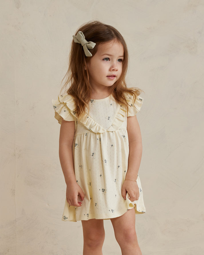Sleeveless Ruffle V Dress | Ditsy Ocean