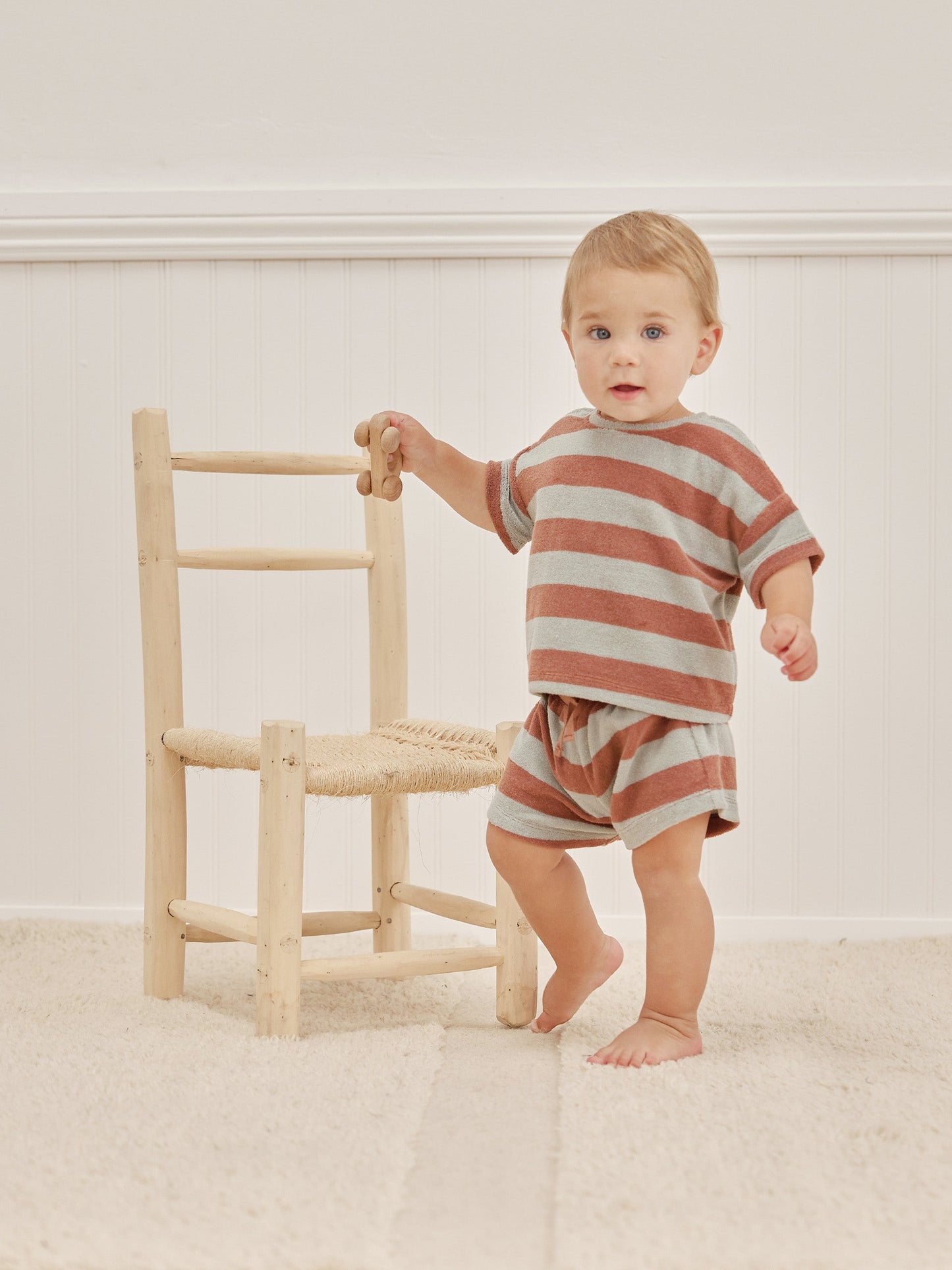 Terry Tee & Shorts Set | Sienna + Sky Stripe