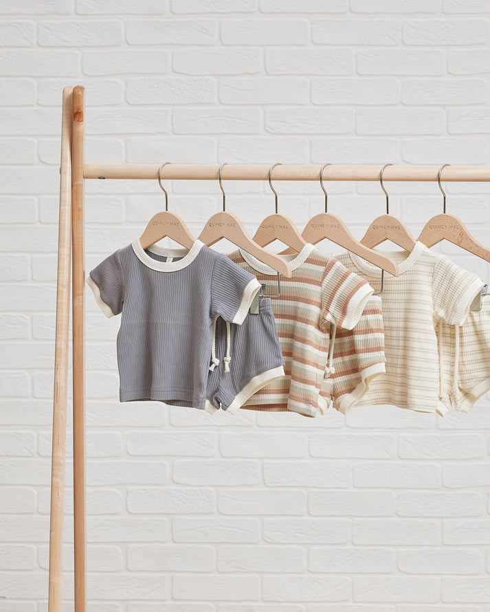 Ribbed Shortie Set | Summer Stripe