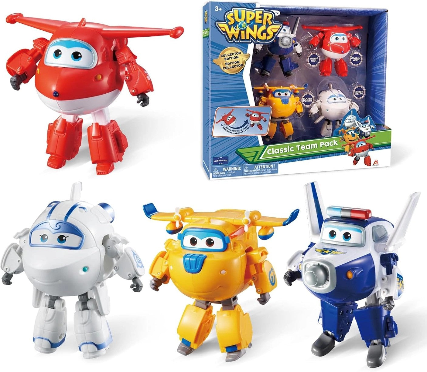 Super Wings 5" Transformers Toys 4-Pack Action Figure Robot