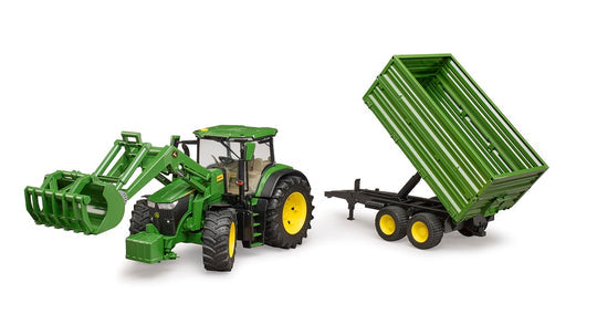 09828 John Deere 7R 350 w/ Front Loader and Tipping Trailer