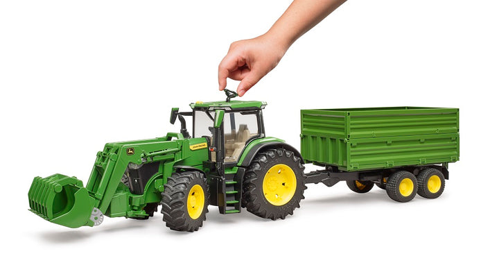 09828 John Deere 7R 350 w/ Front Loader and Tipping Trailer