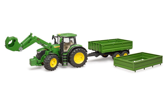 09828 John Deere 7R 350 w/ Front Loader and Tipping Trailer