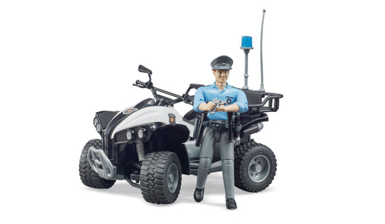 Bruder 63011 Police Quad w/ Light Skin Policeman and Accessories