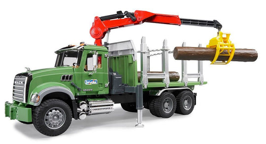 02824 Mack Granite Timber Truck w/ Loading Crane and 3 Trunks