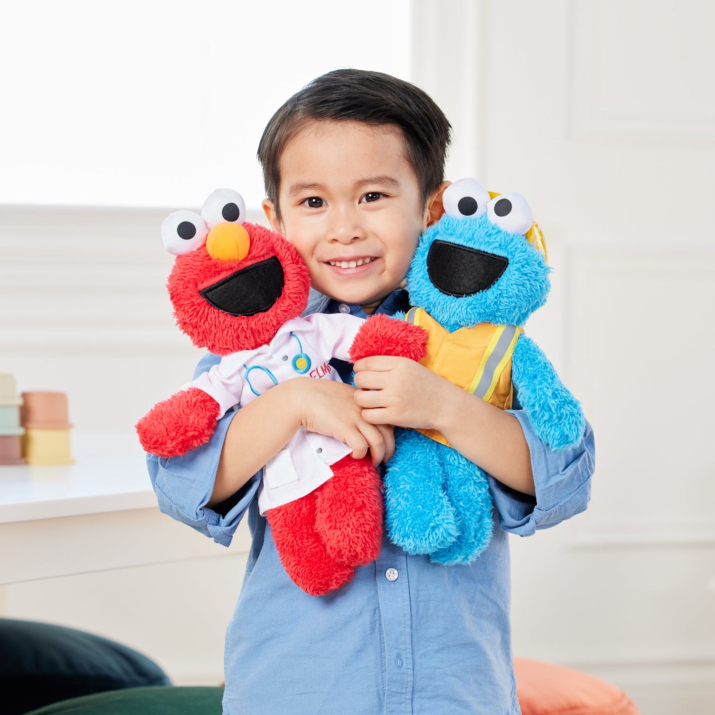 CONSTRUCTION WORKER COOKIE MONSTER, 13 IN