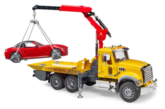 Bruder 02829 MACK Granite Tow-Truck w/ Bruder Roadster *NEW*