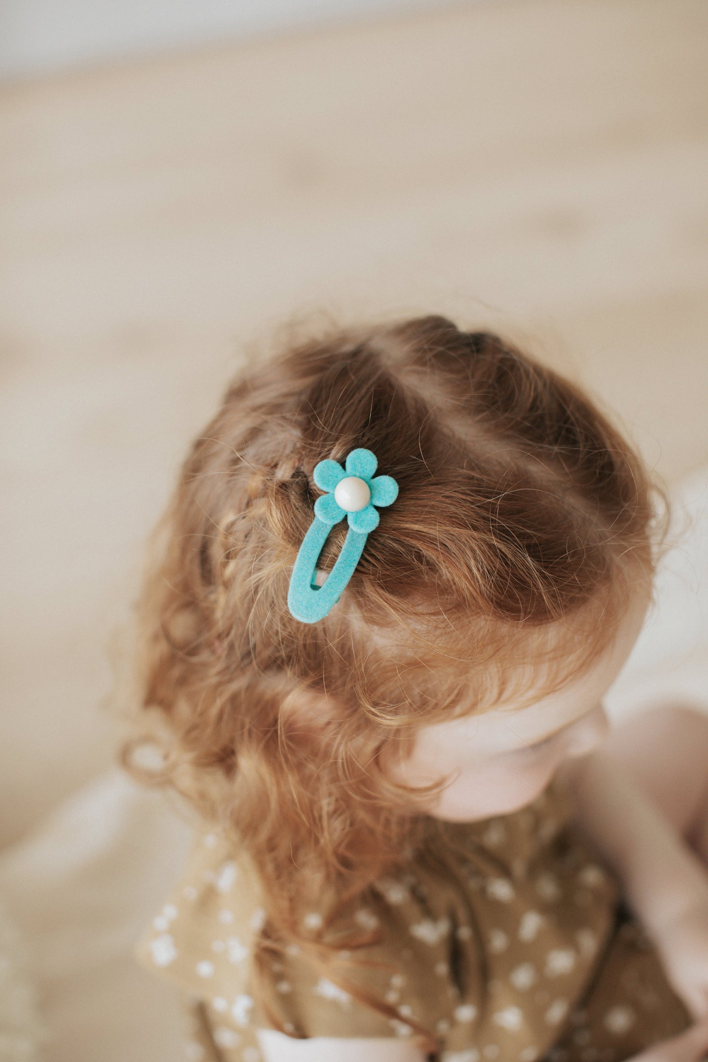 Velvet Flower Clip - Nile