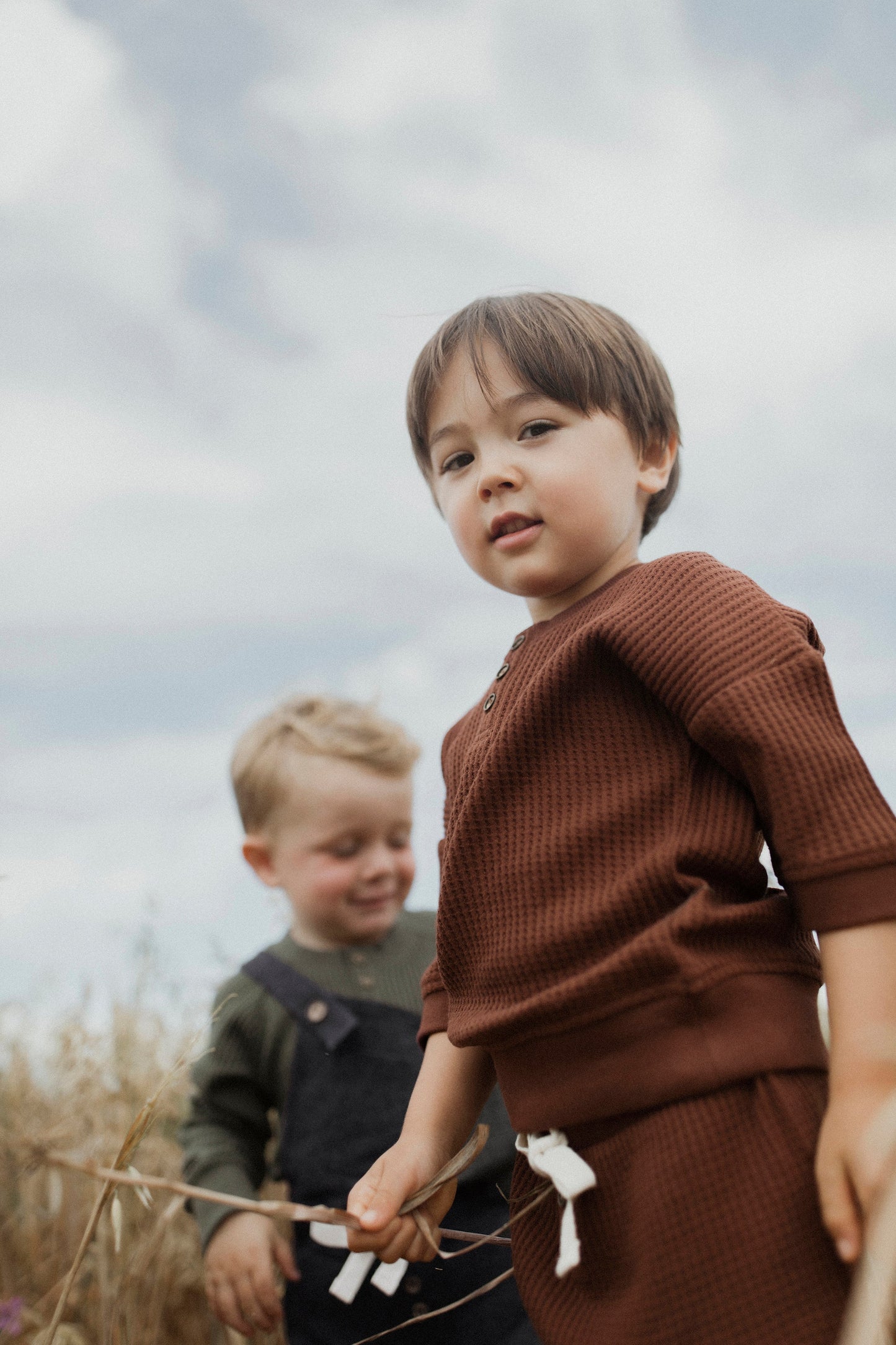 Organic Cotton Waffle Andy Top - Cherry