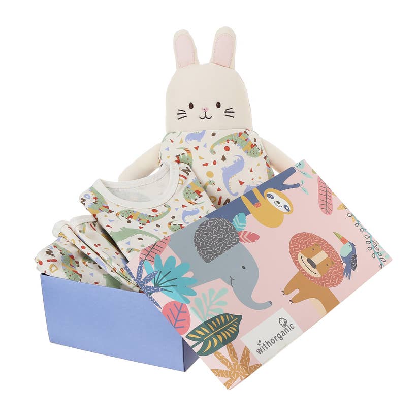 Organic Pajama Set with Matching Security Doll - Dinosaur