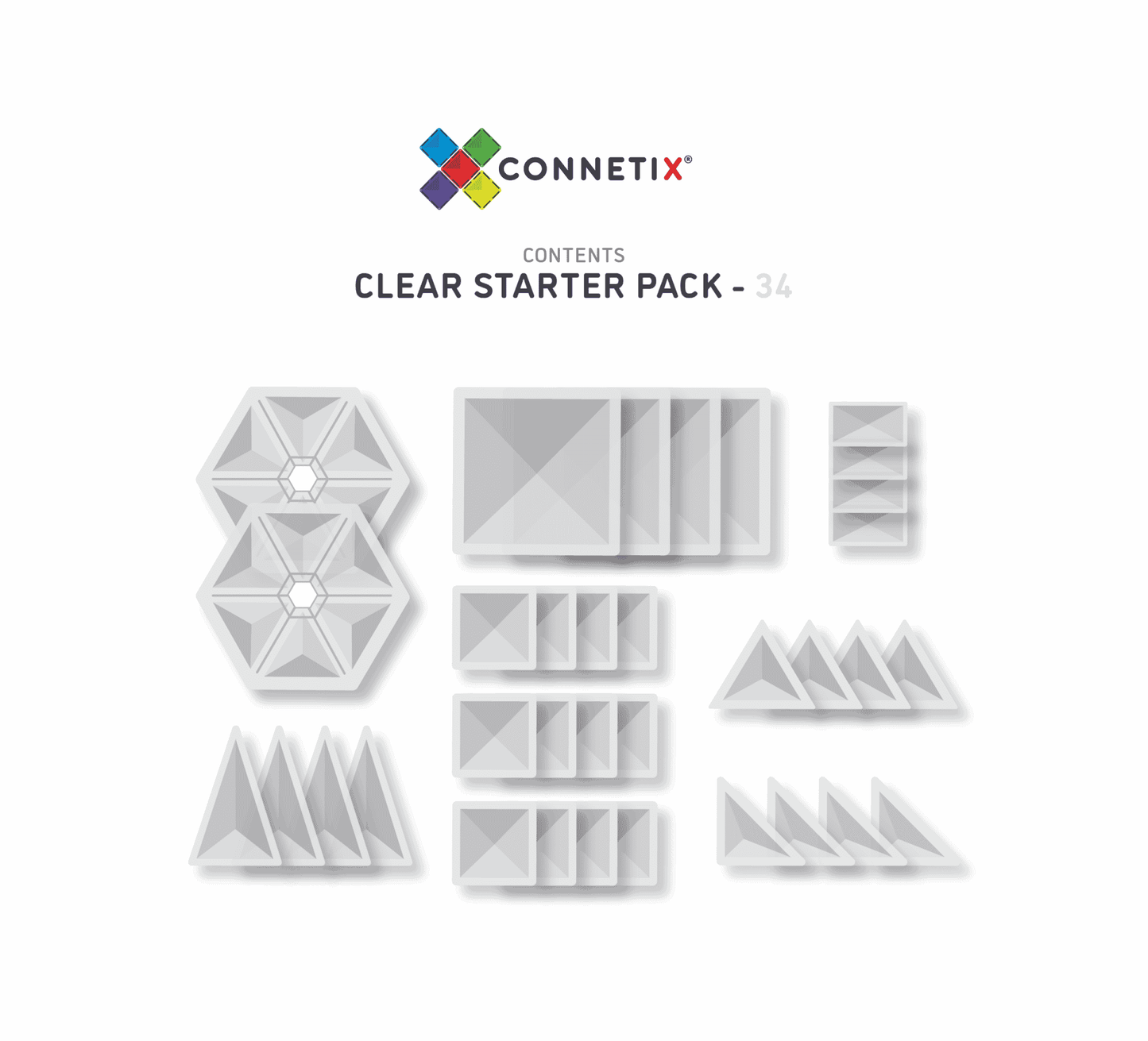 34 pc Clear Pack