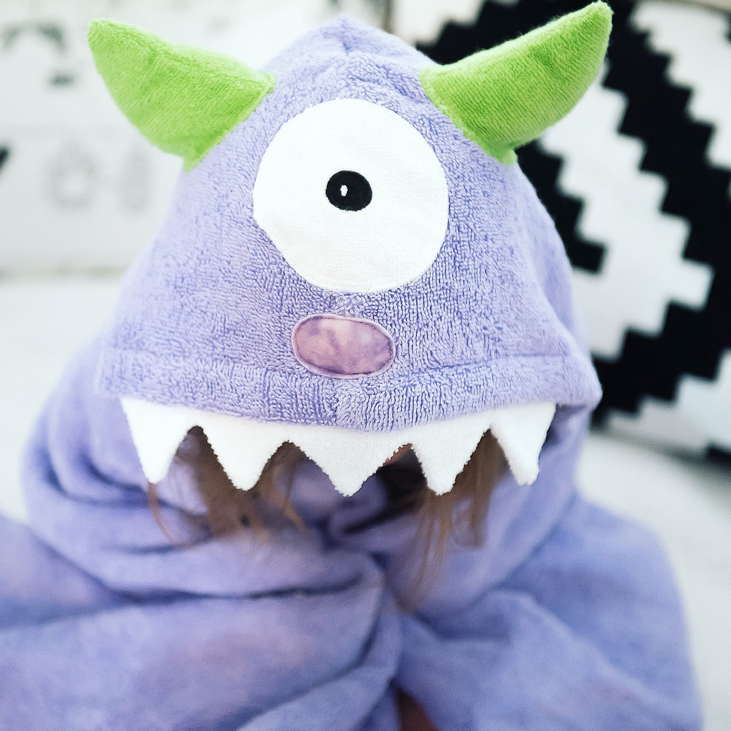Monster One-eye Purple Hooded Towel