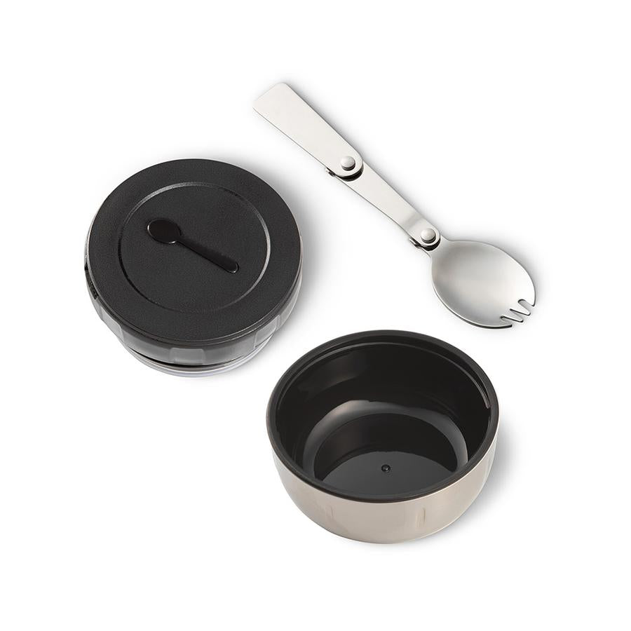 Insulated Food Container With Spork - Coated Orange 12oz