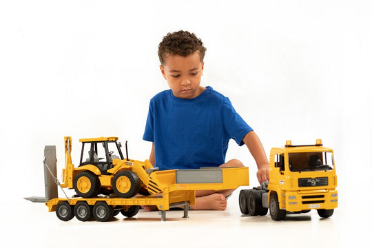 Bruder 02776 MAN TGA Low Loader w/ JCB Backhoe Loader