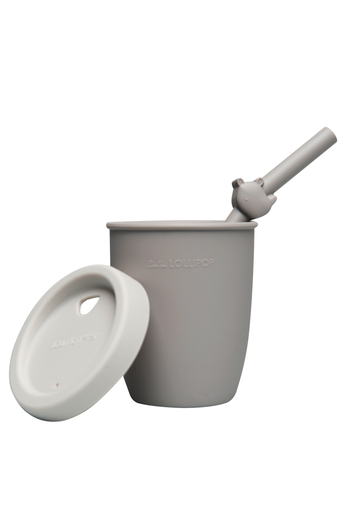 Born To Be Wild Kids Cup with Straw Silver Grey