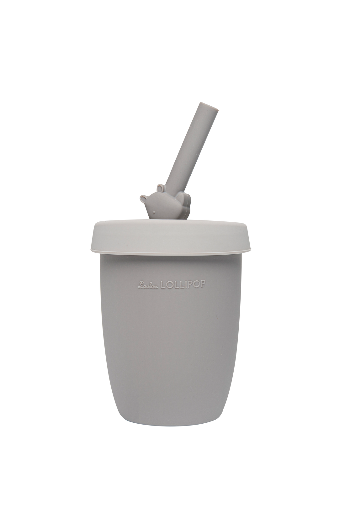 Born To Be Wild Kids Cup with Straw Silver Grey