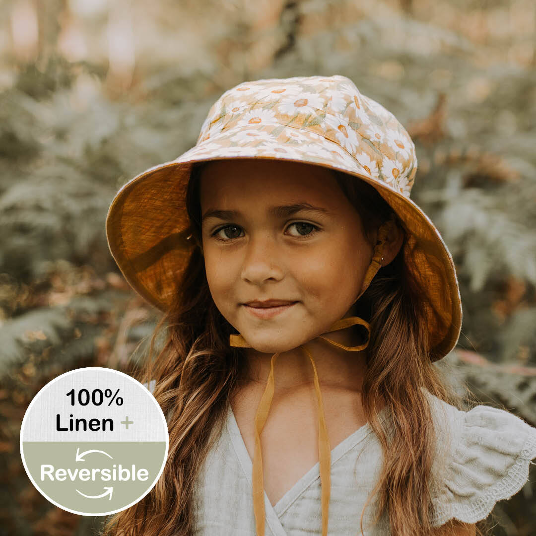 Girls Reversible Sun Hat - Maggie / Maize