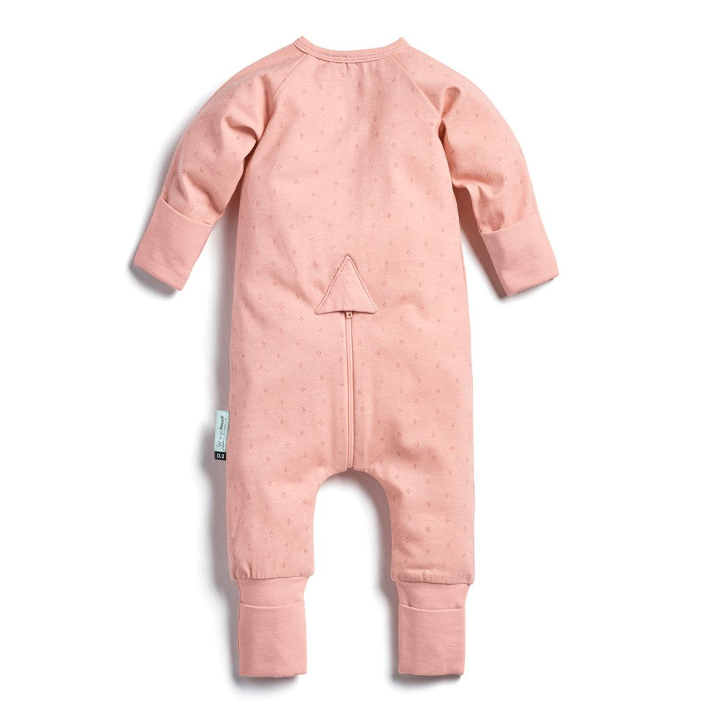 Long Sleeve Organic Cotton Pajamas (0.2 Tog) - Berries with 3-way zip