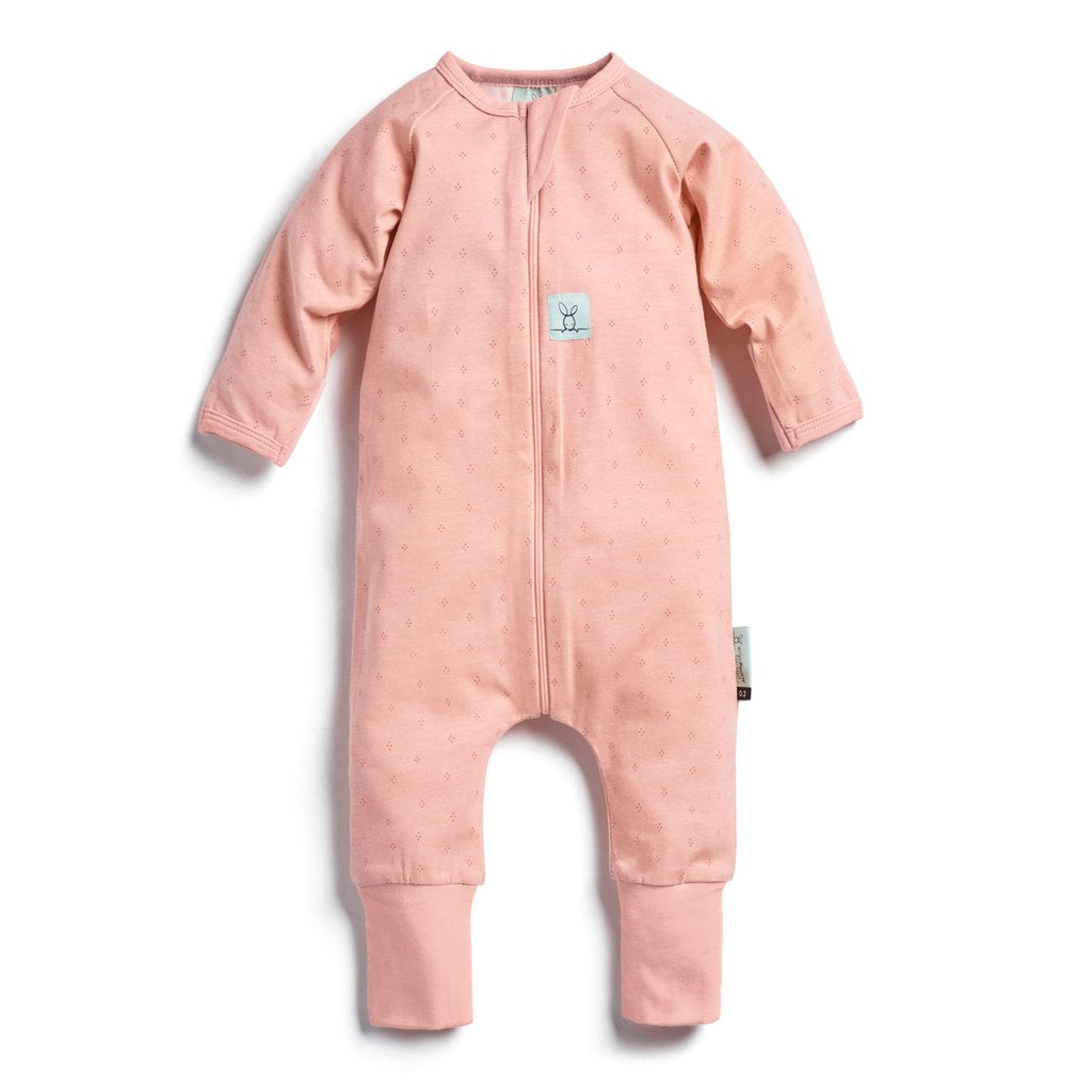 Long Sleeve Organic Cotton Pajamas (0.2 Tog) - Berries with 3-way zip