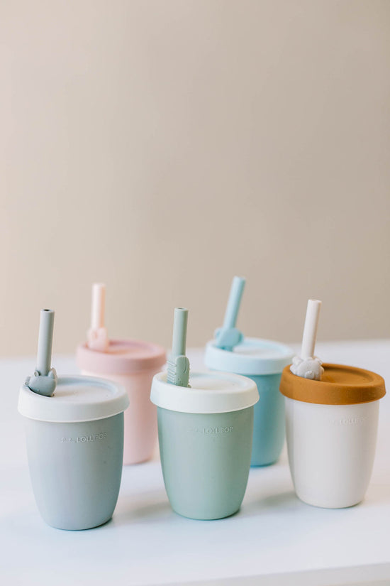 Born To Be Wild Kids Cup with Straw Silver Grey