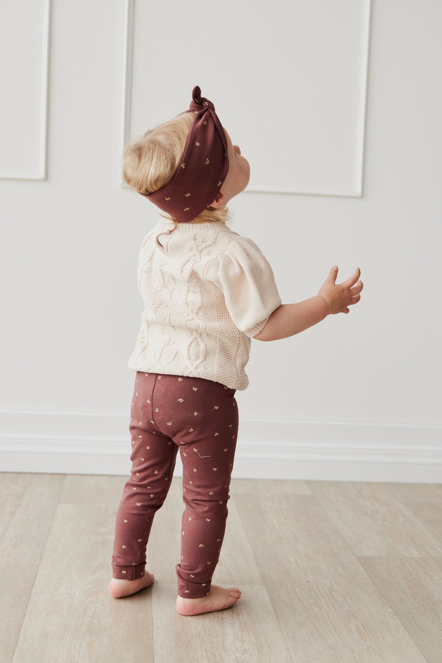 Organic Cotton Ana Legging - Lea Floral Deep Brown