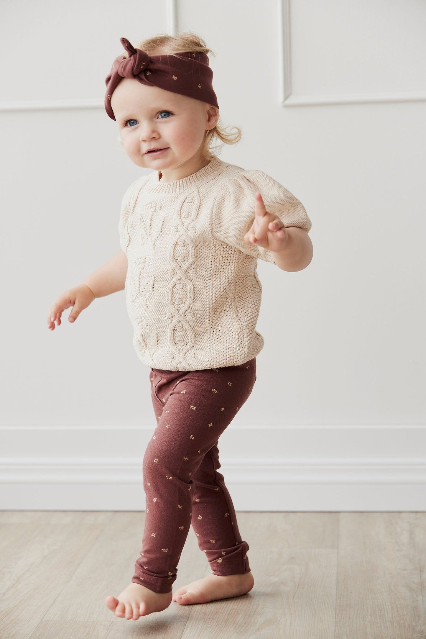 Organic Cotton Ana Legging - Lea Floral Deep Brown
