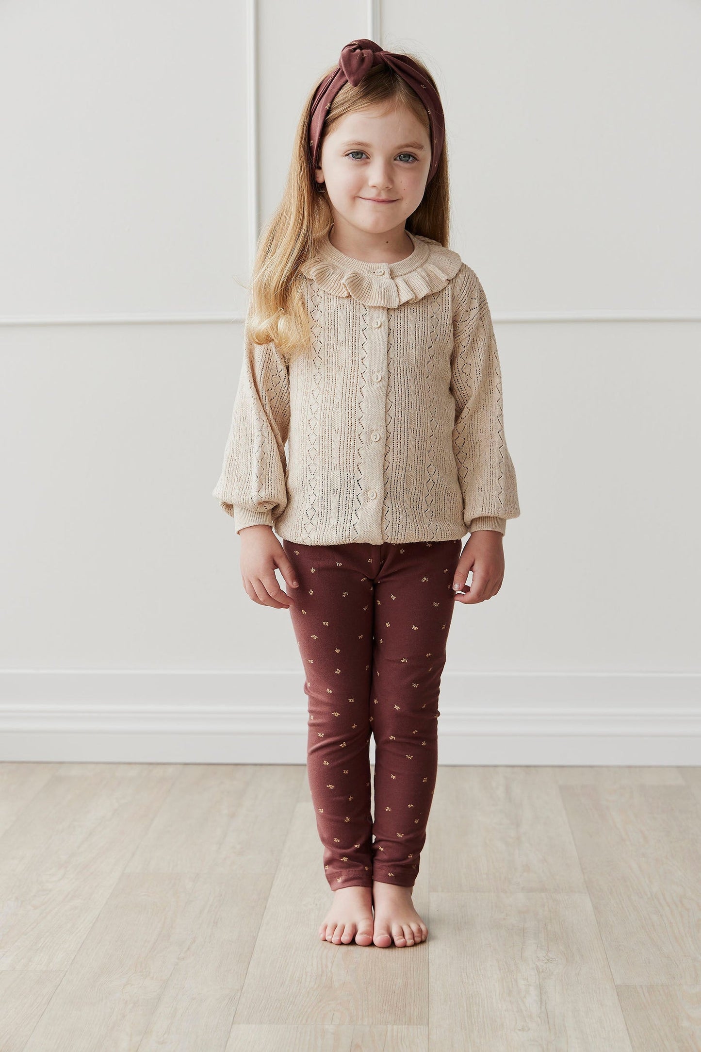 Organic Cotton Ana Legging - Lea Floral Deep Brown