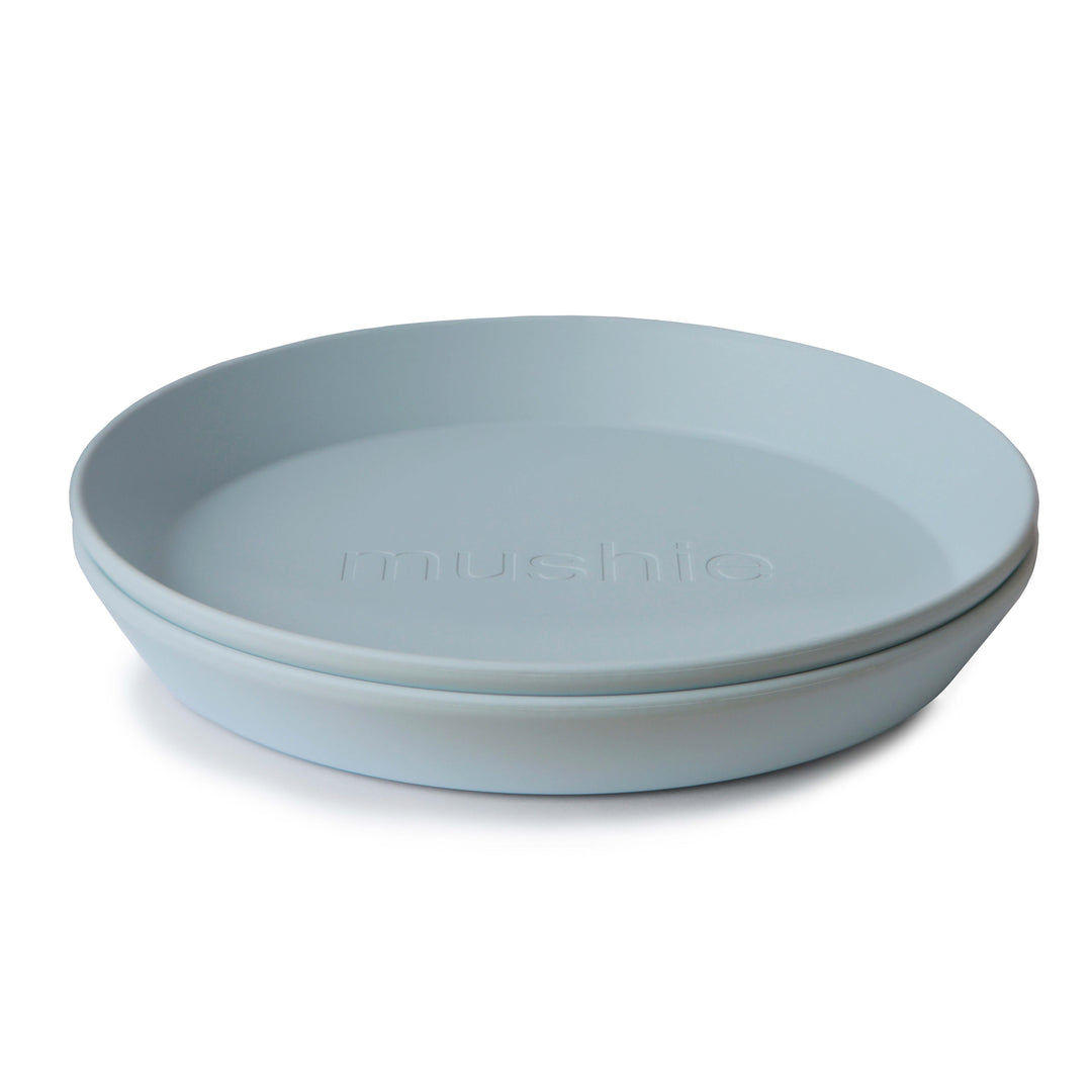Round Dinnerware Plates, Set of 2 Powder Blue