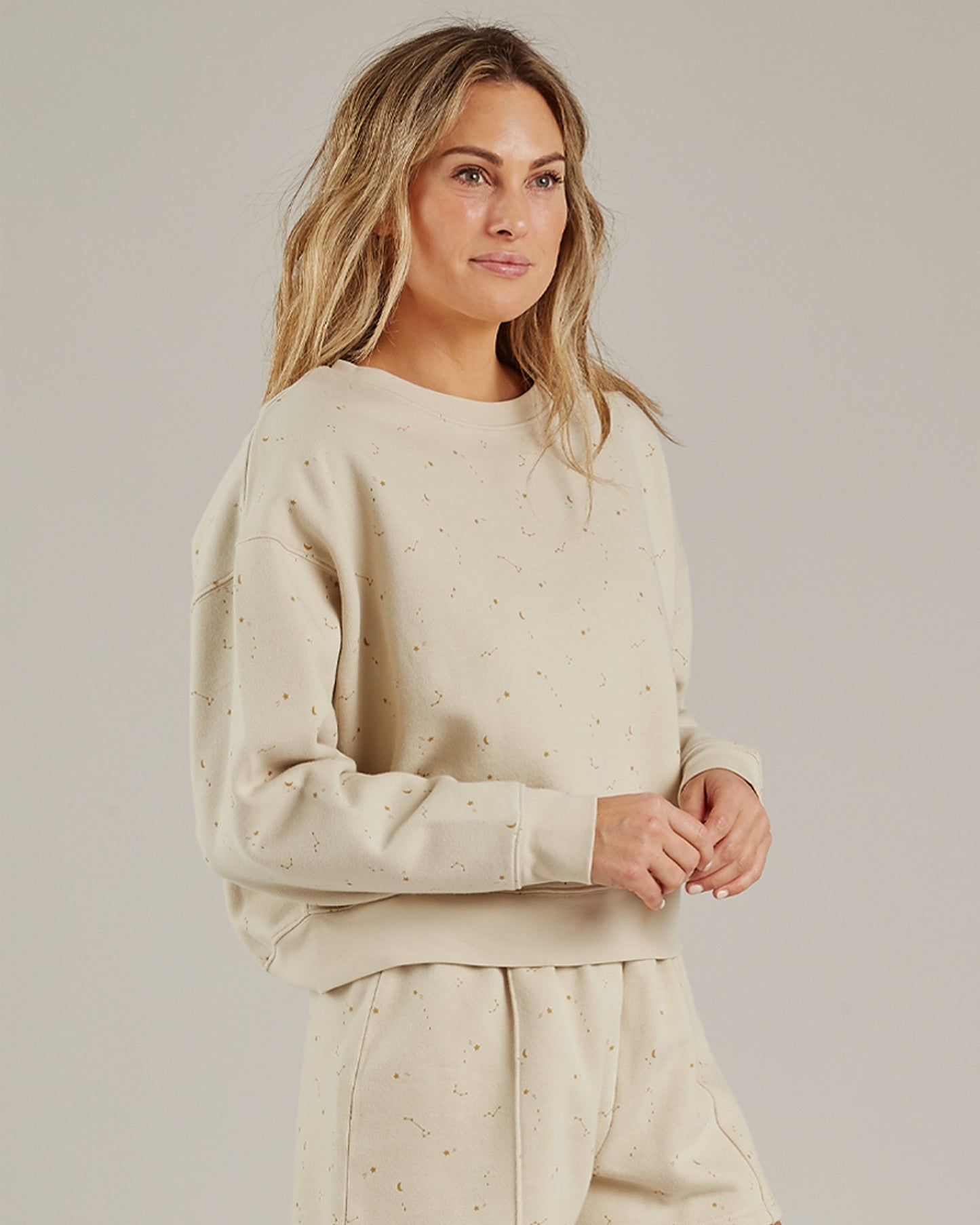 boxy fleece pullover | night sky