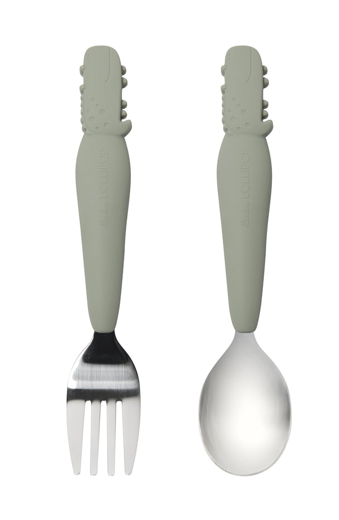 Kid's Spoon/Fork Set - Alligator