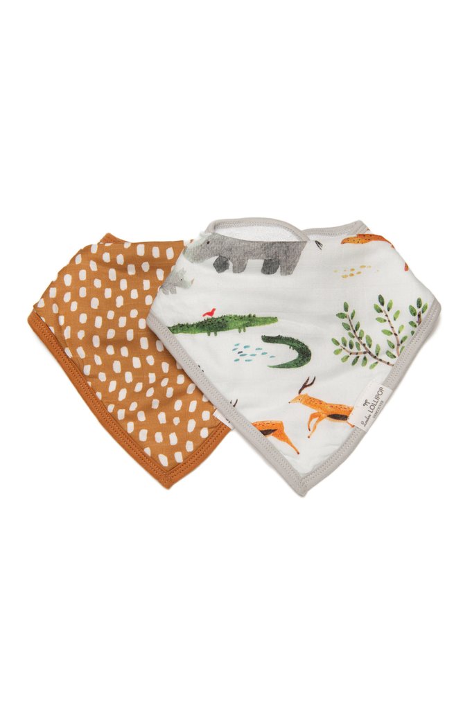 Muslin Bandana Bib Set - Safari Jungle