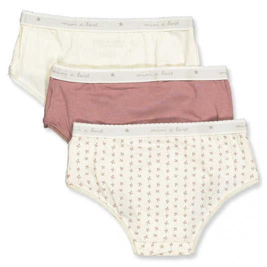3-Pack Organic Ejda Panties, Rose Print 18-24m