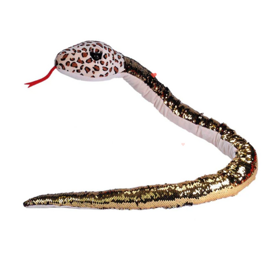 Leopard Sequin Snake Stuffed Animal - 54"