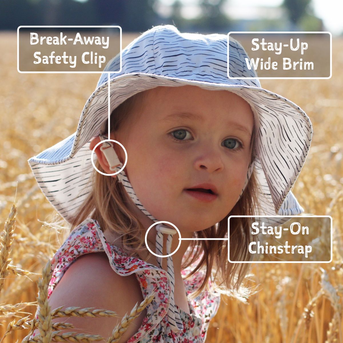 Blue Stripes | Cotton Floppy Sun Hat