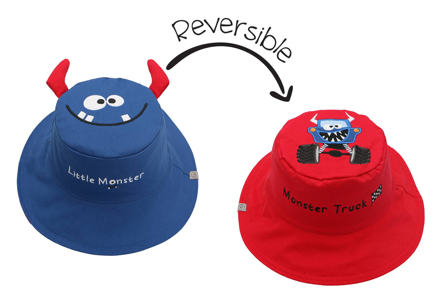 Kids UPF50+ Sun Hat - Monster/Car